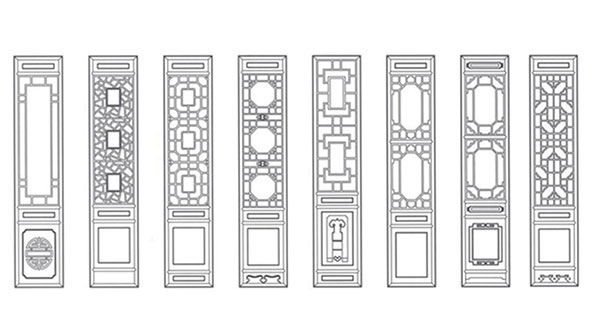 南靖喜迎门中式花格CAD设计图样式大全