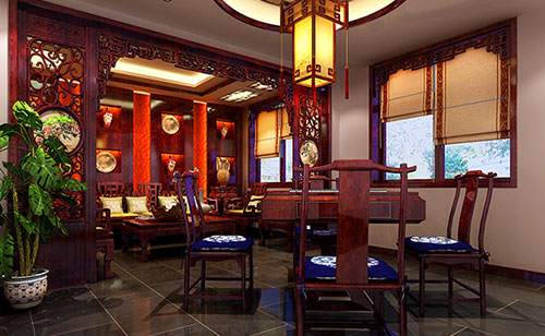 南靖古典中式风格茶楼包间设计装修效果图