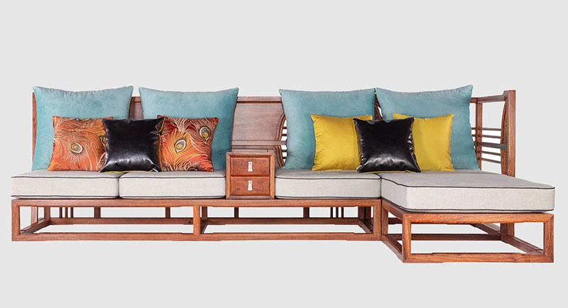 南靖中式家居装修实木沙发组合家具效果图